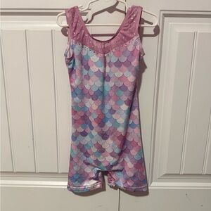 Pink and Purple Mermaid Scale Leotard